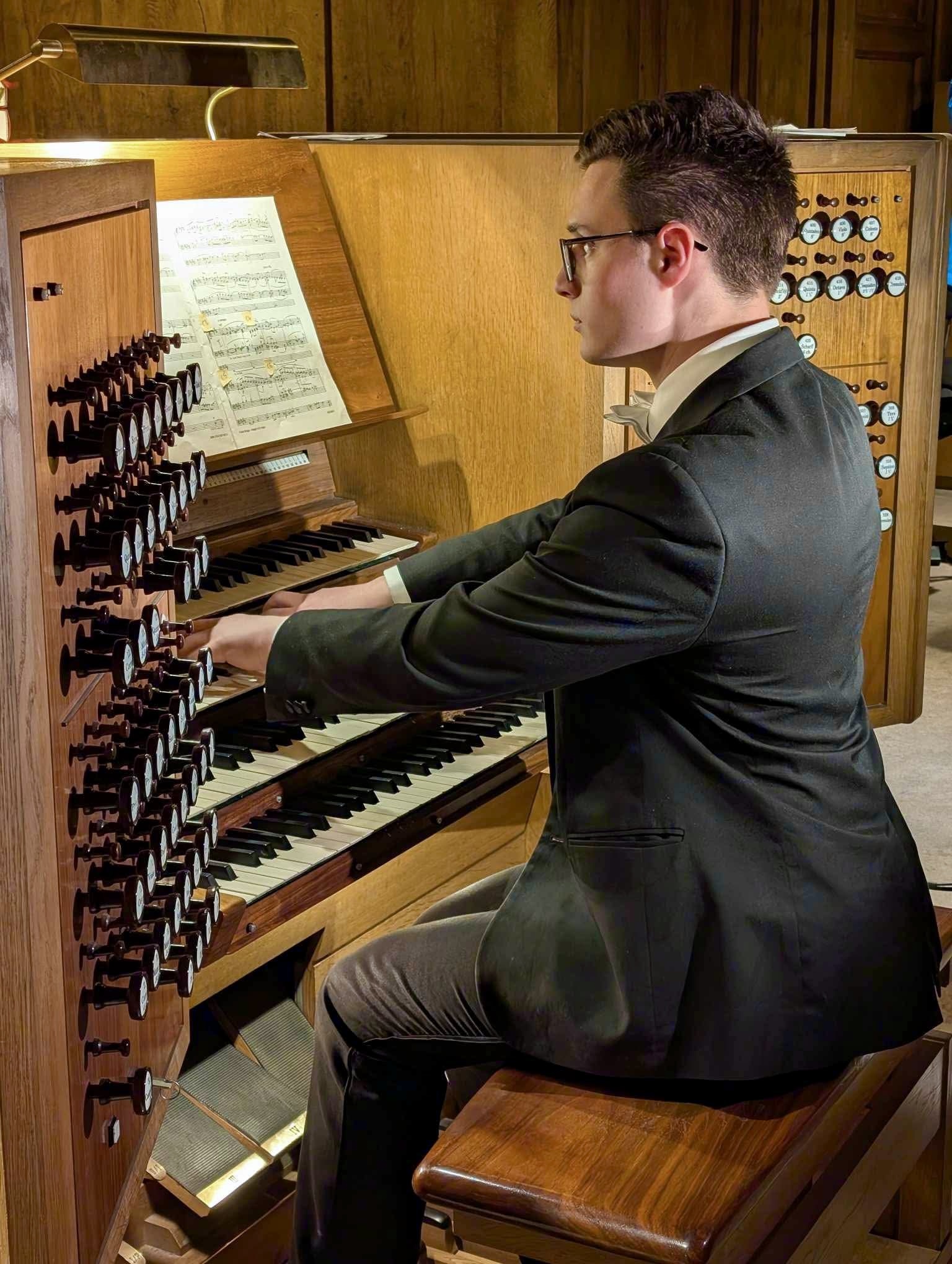 Michael Chamberlain playing the organ